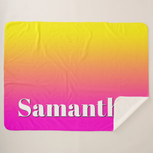 Couverture Sherpa Gradient rose néon jaune vif