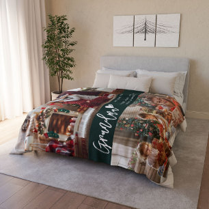 Couverture Sherpa Gramdma Grandkids Photo Collage Noël