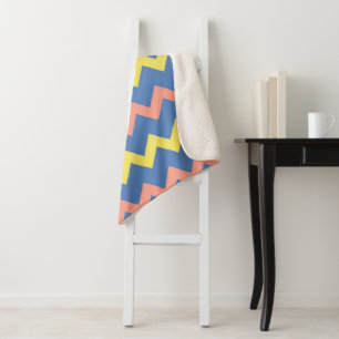 Couverture Sherpa Grand motif de chevron