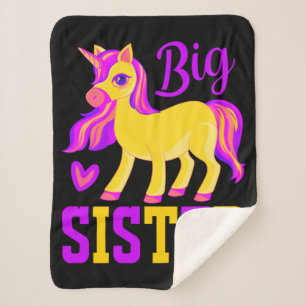 Couverture Sherpa Grande soeur licorne magique