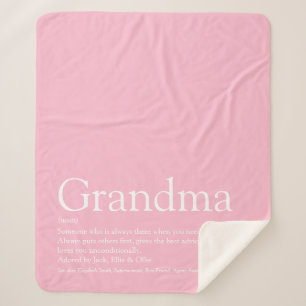 Couverture Sherpa Grandma Définition Pink Modern Fun