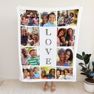 Couverture Sherpa Grandma Love 10 Photo Collage Personnalisé