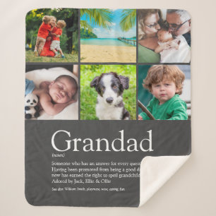 Couverture Sherpa Grandpa Grandad Papa Definition 6 Photo Gray