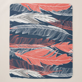 Couverture Sherpa Graphiques En Plumes, Beau Motif sans couture.
