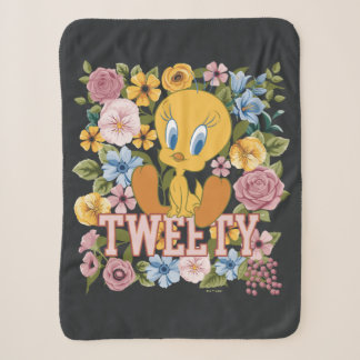 Couverture Sherpa Graphisme de broderie florale TWEETY™