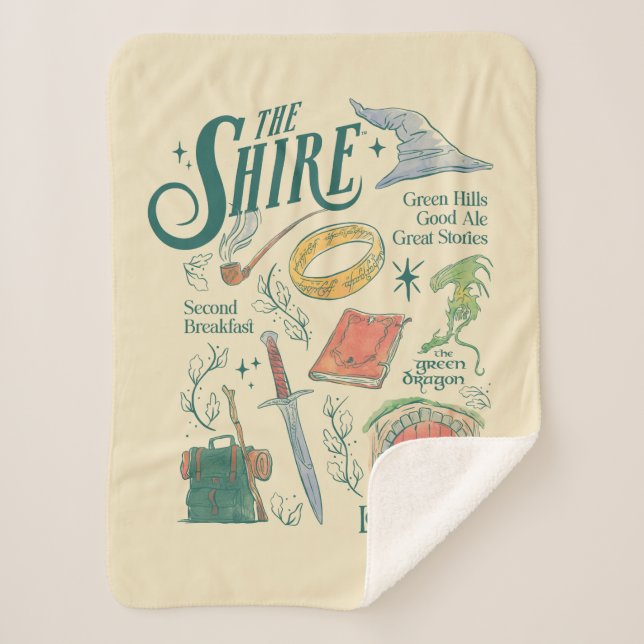 Couverture Sherpa Graphisme en collage aquarelle THE SHIRE™ (Devant)