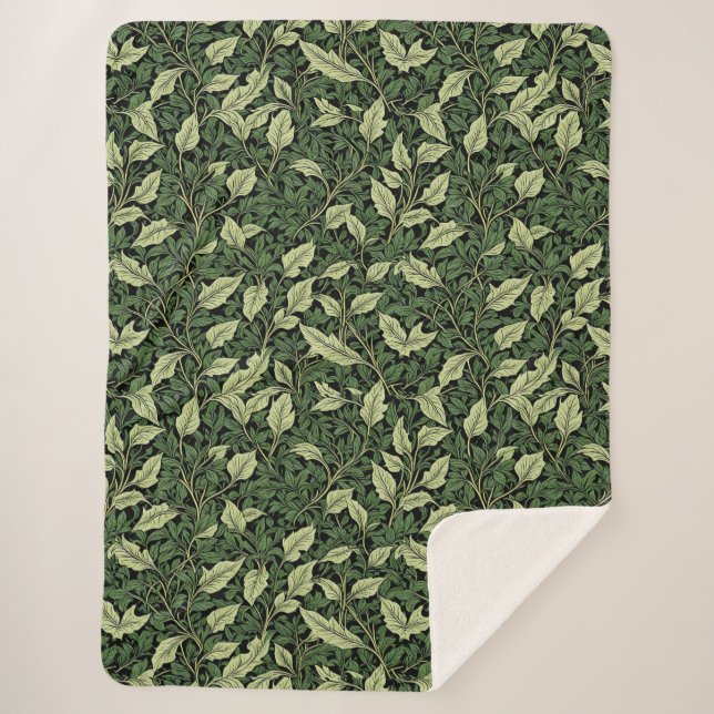 Couverture Sherpa Grappe de vignes dans les nuances de vert (Devant)