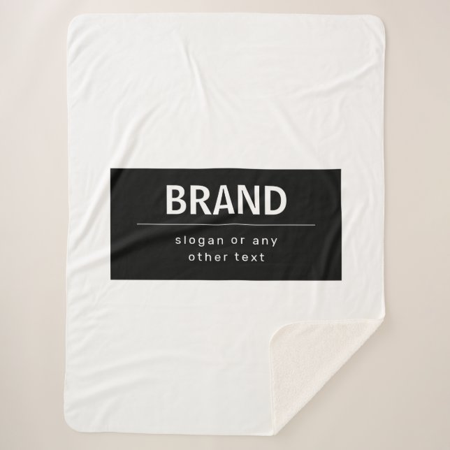 Couverture Sherpa Gras Marque moderne ou nom commercial | Noir et bl (Devant)