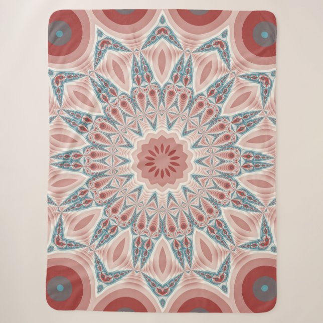 Couverture Sherpa Grattez moderne Kaleidoscope Mandala art fractal (Devant)