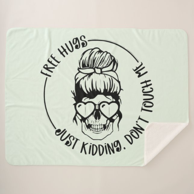 Couverture Sherpa Gratuit Conception Des Hugs, Mais Gardez Votre Dis (Devant (Horizontal))