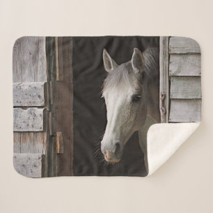 Couverture Sherpa Gray Mare Horse Animaux Sherpa Fleece Blanket