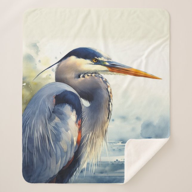 Couverture Sherpa Great Blue Heron Faune Mer Terres Humides Oiseaux  (Devant)