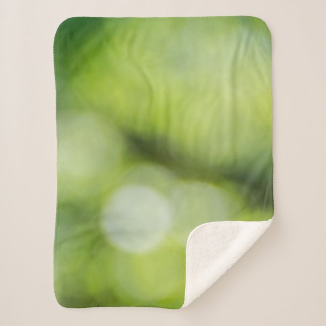 Couverture Sherpa Green and yellow light bokeh (Devant)