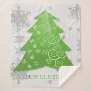 Couverture Sherpa Green Festif Arbre de Noël Sherpa Blanket