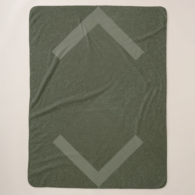 Couverture Sherpa Green Moss géométrique - Personn (Devant)