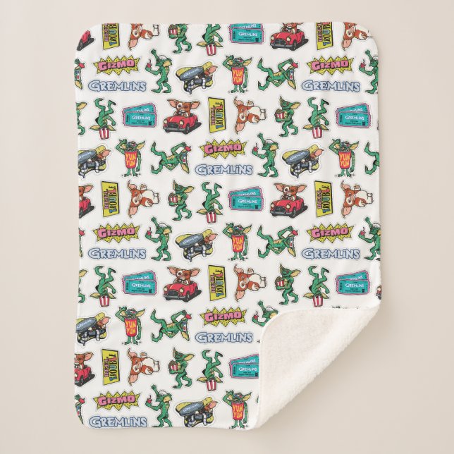 Couverture Sherpa Gremlins™ Autocollants Drôle de Motif (Devant)