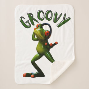 Couverture Sherpa Grenouille verte super