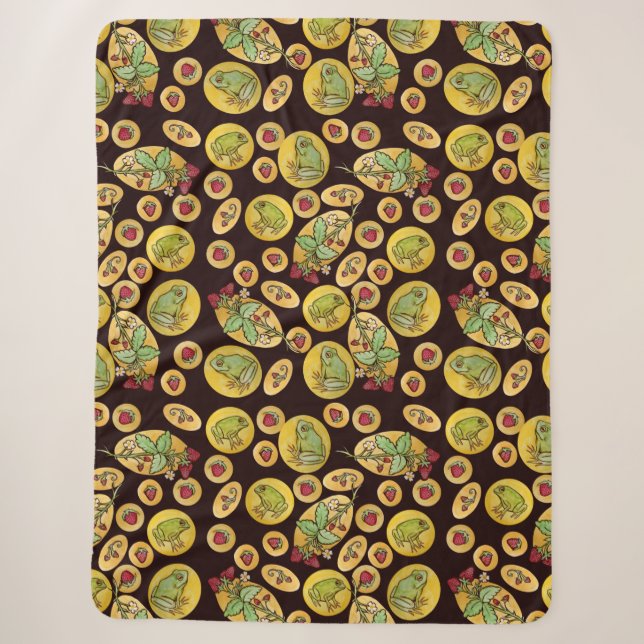 Couverture Sherpa Grenouilles fraises pour toujours (Devant)