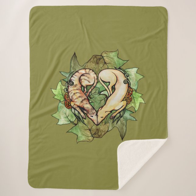 Couverture Sherpa Greyhounds Coeur Fawn Brindle Greyhound (Devant)