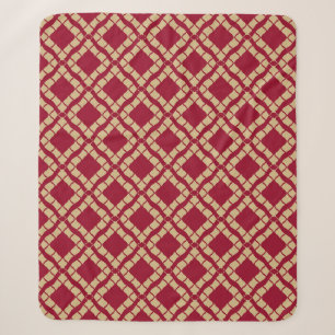 Couverture Sherpa Grille dorée géométrique sans couture motif à l'or