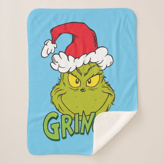 Couverture Sherpa Grinch classique | Naughty ou Nice (Devant)