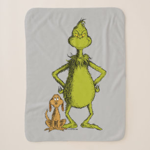 Couverture Sherpa Grinch Max & Grinch posture
