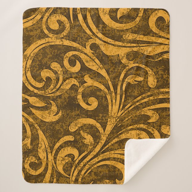 Couverture Sherpa Gris floral, texture transparente haute résolution (Devant)