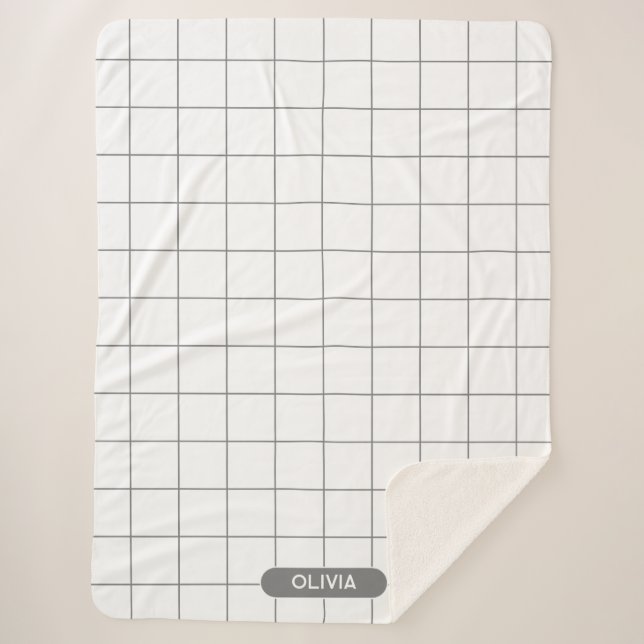 Couverture Sherpa Gris Grille (Devant)