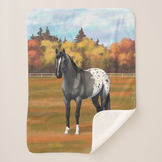 Couverture Sherpa Gris Grulla Appaloosa Quartier Horse Stallion (Devant)