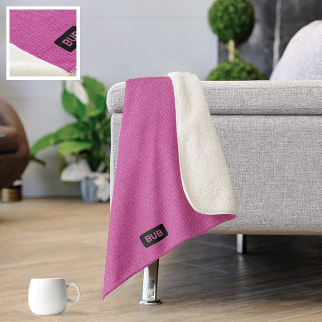 Couverture Sherpa Gros Tricots - Bubblegum rose Personnalisé (Créateur téléchargé)