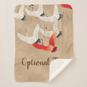Couverture Sherpa Grues volantes japonaises