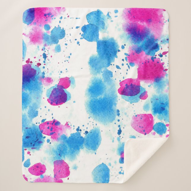 Couverture Sherpa Grunge Taches Aquarelle Texture (Devant)