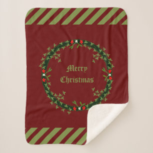 Couverture Sherpa Guirlande de Noël gothique personnalisée