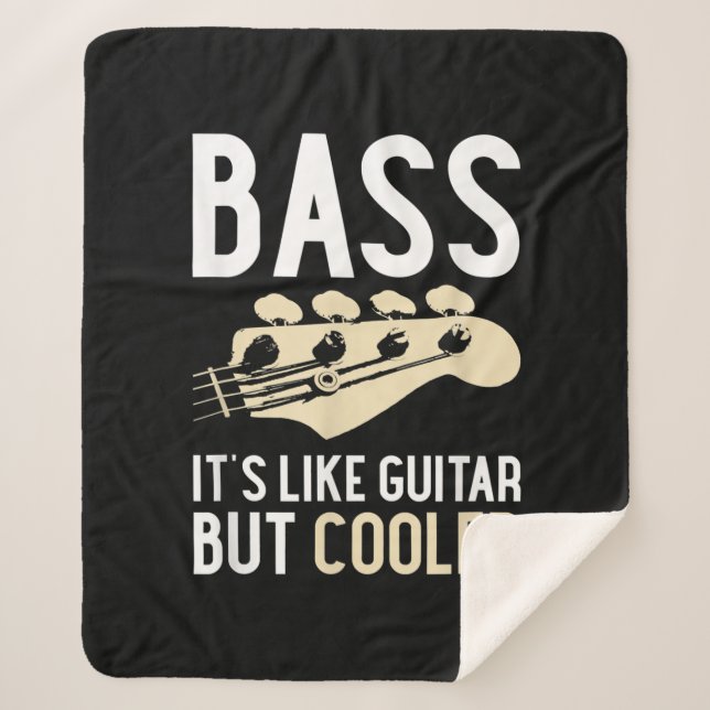 Couverture Sherpa Guitar Lover | Bass It's Like Guitar But Cooler (Devant)