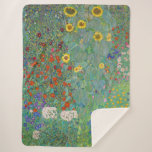Couverture Sherpa Gustav Klimt - Jardin de campagne avec tournesols<br><div class="desc">Jardin de campagne avec des tournesols / Jardin de ferme avec des tournesols - Gustav Klimt en 1905-1906</div>