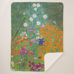 Couverture Sherpa Gustav Klimt - Jardin des fleurs
