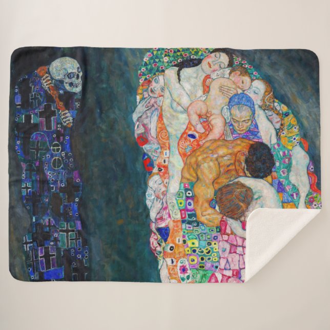 Couverture Sherpa Gustav Klimt - Mort et vie (Devant (Horizontal))