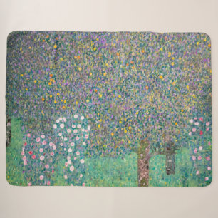 Couverture Sherpa Gustav Klimt - Roseraies sous les Arbres