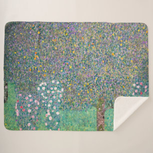 Couverture Sherpa Gustav Klimt - Rosiers sous les arbres
