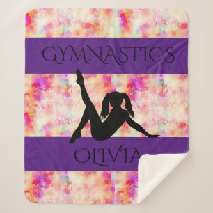 Couverture Sherpa GYMNASTICS SHERPA BLANKET. Nom personnalisé.