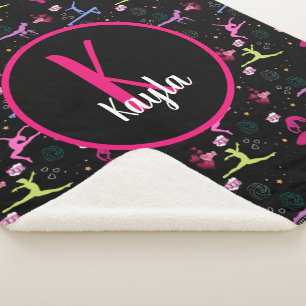 Couverture Sherpa Gymnastique amusant Imprimer Monogramme