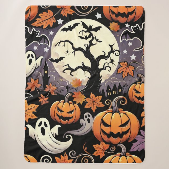 Couverture Sherpa Halloween/Automne/Automne (Devant)