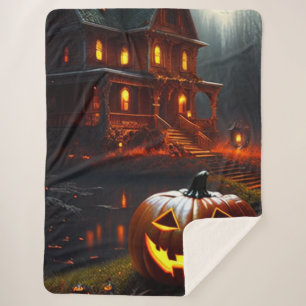 Couverture Sherpa Halloween/Citrouille/Automne 