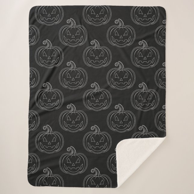 Couverture Sherpa Halloween de la lanterne Jack O' (Devant)