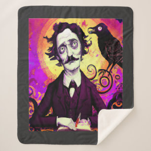 Couverture Sherpa Halloween, Edgar Allen Poe, Raven, Nevermore Flee