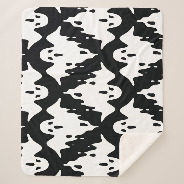 Couverture Sherpa Halloween Ghost Éffrayant Motif sans couture (Devant)
