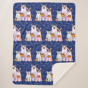 Couverture Sherpa Halloween Ghost Trio d'amis de la forêt