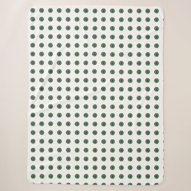 Couverture Sherpa Halloween Green Polka Dot Eyes (Devant)