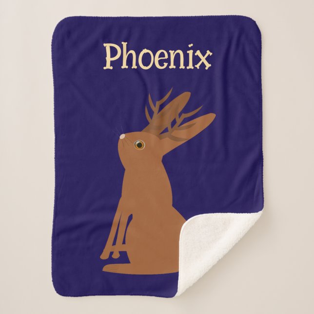Couverture Sherpa Halloween Jackalope Trace ou traitement Nom person (Devant)
