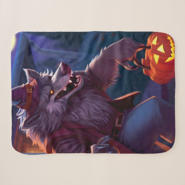 Couverture Sherpa Halloween/loup-garou/automne/automne (Devant (Horizontal))